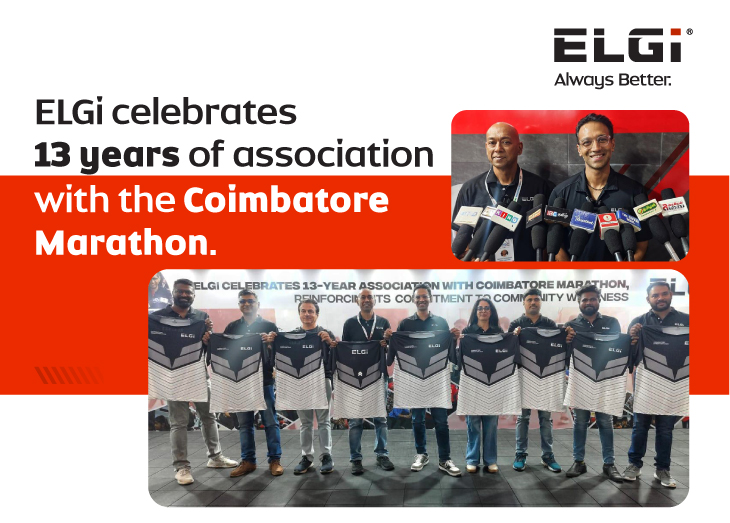 ELGi Celebrates 13-Year Association with Coimbatore Marathon,<br> Reinforcing Its Commitment to Community Wellness