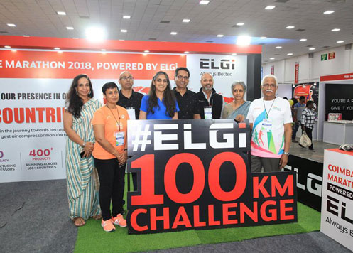The #ELGi100KMCHALLENGE marks ELGi’s presence in over 100 countries worldwide