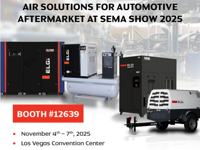 ELGi to showcase compressed air solutions for automotive aftermarket at SEMA Show 2025