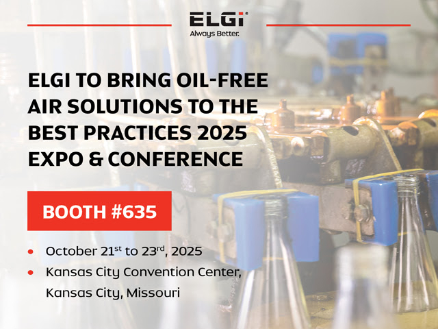 ELGi to bring oil-free air solutions to The Best Practices 2025 EXPO & Conference